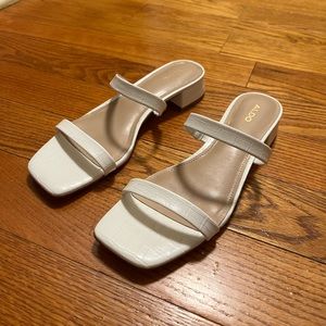ALDO white low heel sandals